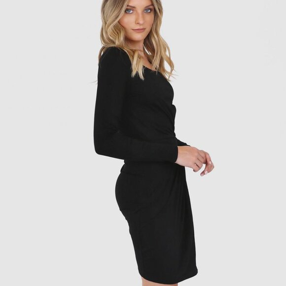 NWT Madison The Label Sz M Boutique Albany Dress Knot Waist Figure Hugging - Picture 4 of 5